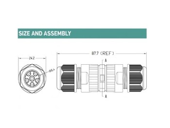 CONECTOR ESTANCO 3 PINES M20