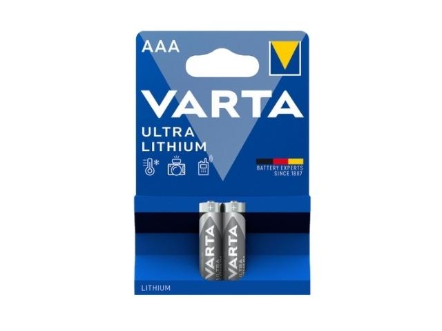 PILA DE LITIO 1,5V AAA  10,5x44,5mm 1100mAh 2uds. VARTA