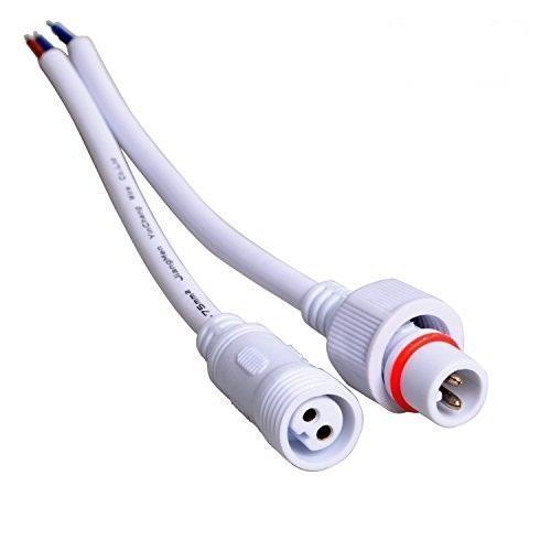 KIT CONECTOR BLANCO MACHO Y HEMBRA 2 VIAS IP67 CON CABLE