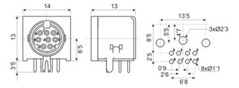 CONECTOR HEMBRA MINI-DIN 4 PINES
