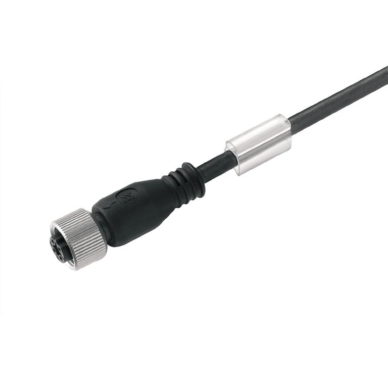 CONEX.M12 3P H.RECT.2LED 5MTS