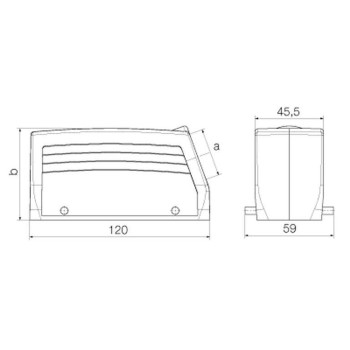 WEIDMULLER CAPOTA ACODADA 24P 1 X M25 HDC 24B TSBU 1M25G