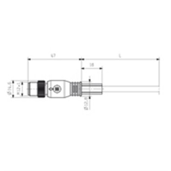 WEIDMULLER CONECTOR M12 2 PINES SAIL-M12G-PB-0.5D