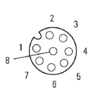 CONX.M12 8P H.RECTO 5 MTS