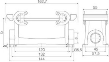 WEIDMULLER BASE DE SUPERFICIE HDC 24B SBU 1M25G 1 X M25