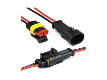 CONEXION SUPERSEAL 2 VIAS IP67 MACHO Y HEMBRA 0,2 MTS ROJO Y NEGRO