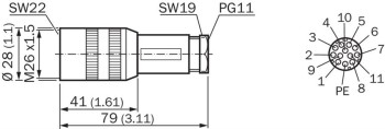 SICK CONECTOR M26 12 PINES DOL-0612G05M075KM0