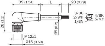 SICK CONECTOR M12 4 PINES YG2A14-050VB3XLEAX