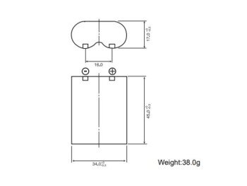 PILA DE LITIO 6V 2CR5 45x34x17mm 1400mAh 1uds. PANASONIC