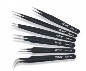 KIT 6 PINZAS ANTIESTATICAS DE PRECISION