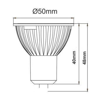 DICROICA UNIFORM-LINE MR16 MR16 6W 5000K   120º   BENEITO FAURE 41x50mm 12V BLANCO