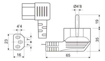 CABLE DE ALIMENTACION  SHUCKO / IEC