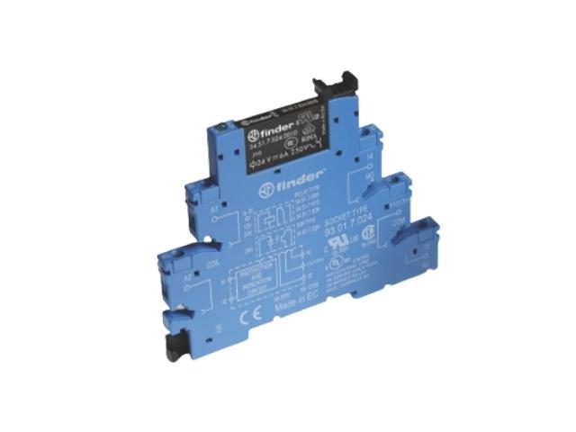RELE MODULAR FINDER 12V DC 6A 1CO CARRIL DIN