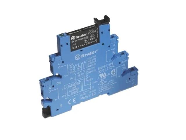 RELE MODULAR FINDER 24V DC 6A 1CO CARRIL DIN