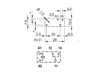 RELE FINDER 12V DC 12A 1CO PCB