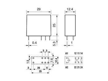 RELE FINDER 24V AC 8A 2CO PCB