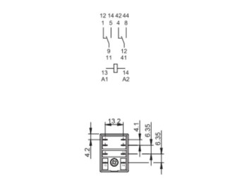 RELE INDUSTRIAL FINDER 220V AC 10A 2CO MONTAJE EN ZÓCALO