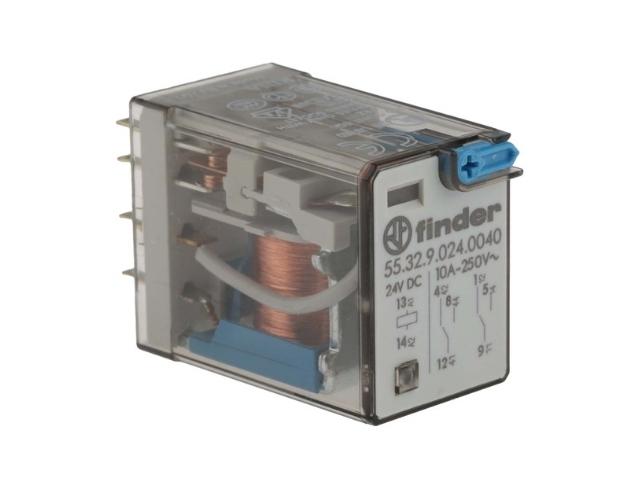 RELE INDUSTRIAL FINDER 24V DC 10A 2CO MONTAJE EN ZÓCALO