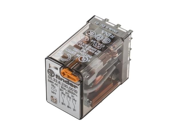 RELE INDUSTRIAL FINDER 220V AC 10A 3CO MONTAJE EN ZÓCALO