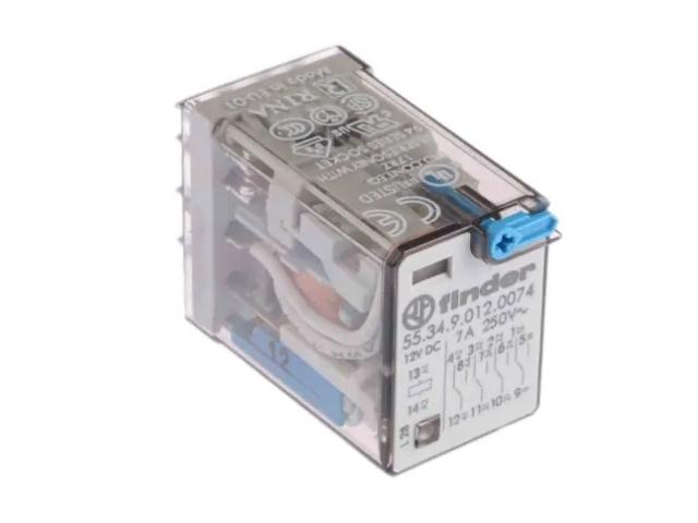 RELE INDUSTRIAL FINDER 12V DC 7A 4CO MONTAJE EN ZÓCALO