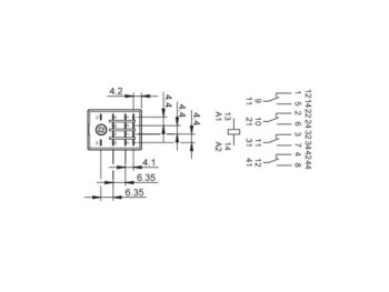 RELE INDUSTRIAL FINDER 220V AC 7A 4CO MONTAJE EN ZÓCALO