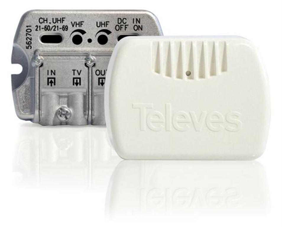 Amplificateur D'Antenne Télé TNT Televes 5529 - 5 Sorties - Gain 16 DB - Alimentation Commutée