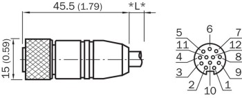 SICK DOL-1212-G10MAS01 CONECTOR M12 12 PINES