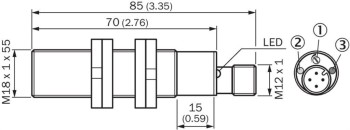 SICK DETECTOR CAPACITIVO CM18-08BPP-EC1, ENRASADO, PNP