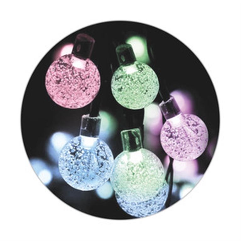 Guirnalda led solar miniball efecto cristal. Luz RGB