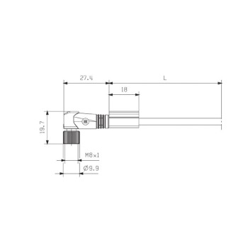 WEIDMULLER CONECTOR M8 3 PINES SAIL-M8BW-3-5.0U