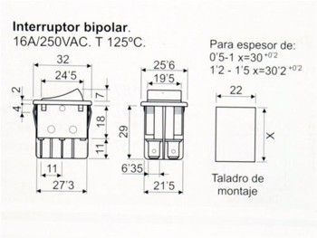 EMAS INTERRUPTOR UNIPOLAR ROJO ON-OFF