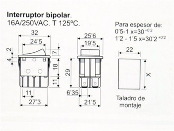 EMAS INTERRUPTOR UNIPOLAR ROJO ON-OFF