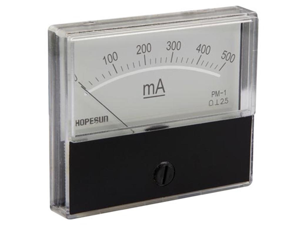 AMPERíMETRO DE PANEL 500mA