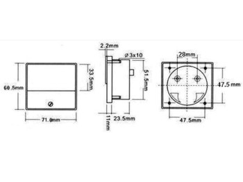 AMPERíMETRO DE PANEL 500mA