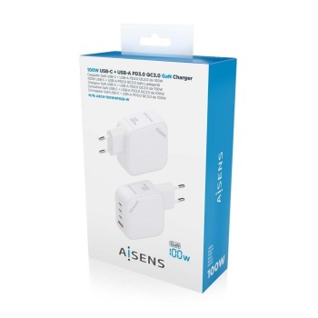 CARGADOR GaN 100W, 3 X USB-C PD3.0 QC4.0, 1 X USB-A QC3.0