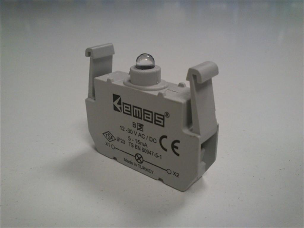 C/PILOTO LED BLANCO 12-30VAC/DC