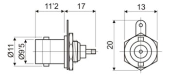 CONECTOR HEMBRA BNC DE CHASIS