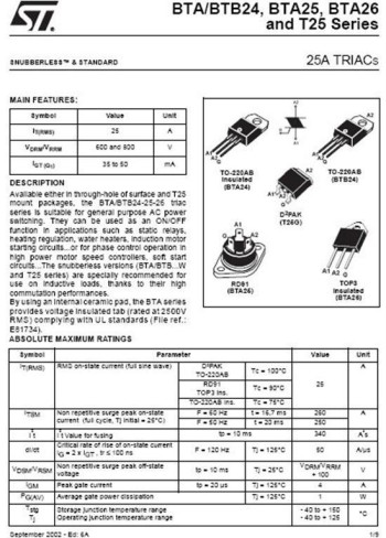 TRIAC 25A 600V