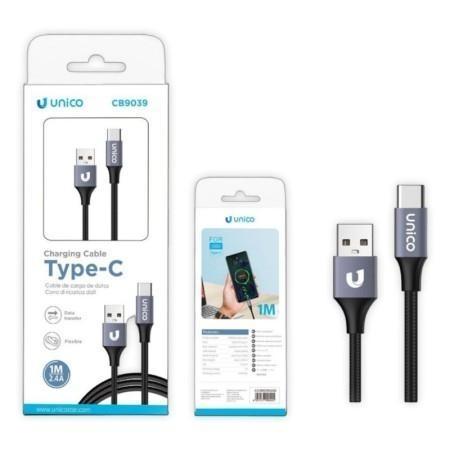 CONEXIÓN TELEFONIA USB - USB C 3A Macho - Macho 1 MTS DORADO TRENZADO