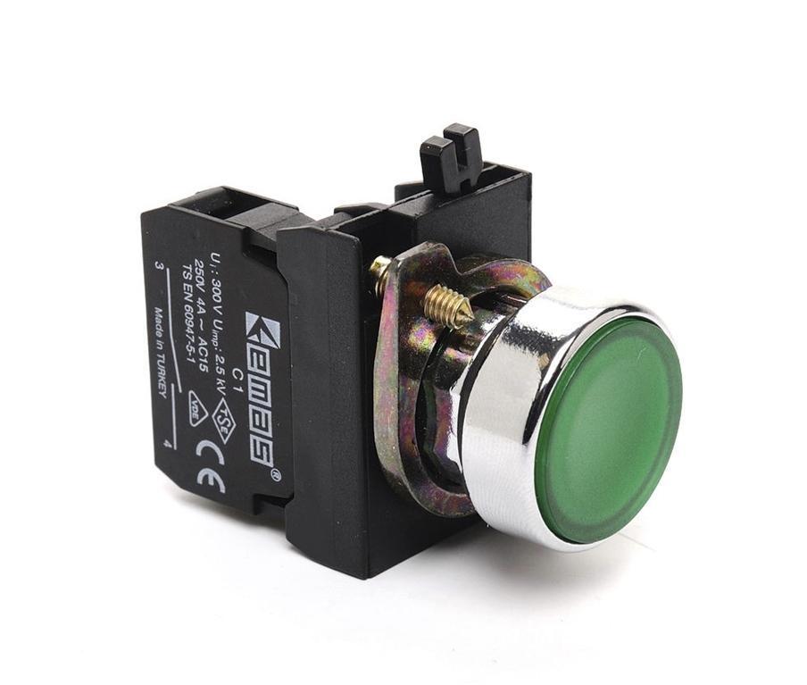 PULSADOR MET. VERDE IP65