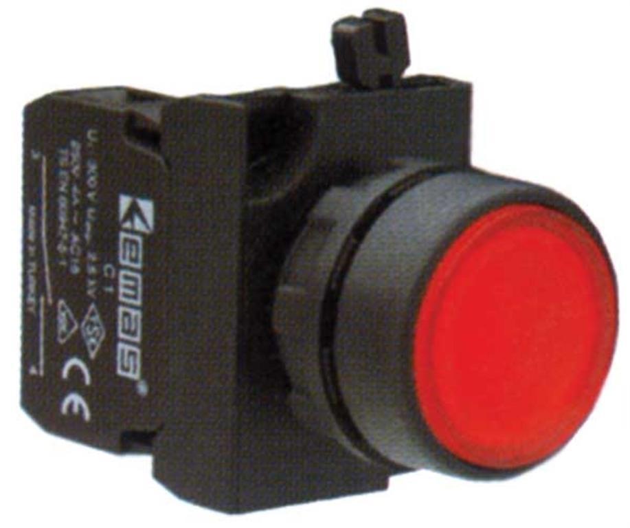 C/PULSADOR M22 IP65 ROJO
