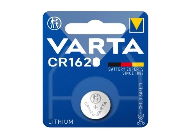 PILA DE LITIO 3V CR1620  16x2mm 70mAh 1uds. VARTA