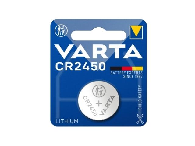 PILA DE LITIO 3V CR2450  24,7x5mm 620mAh 1uds. VARTA