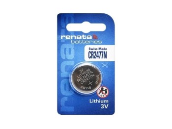 PILA DE LITIO 3V CR2477N  24,5x7,7mm 950mAh 1uds. RENATA