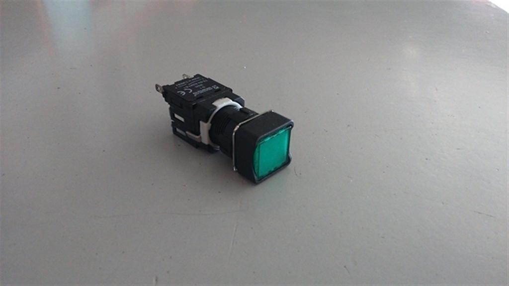 PULSADOR 16MM CUADRADO VERDE 1NO