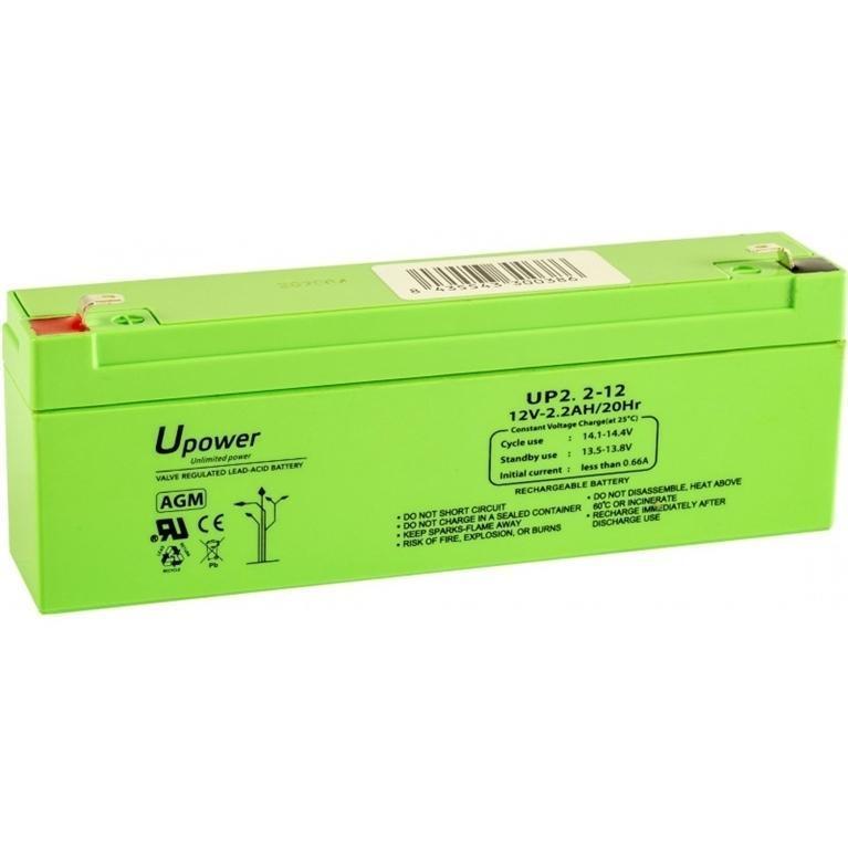 BATERIA PLOMO-GEL 12V 2,2 Ah MEDIDA 178 x 34 x 65 mm FASTON 6,3 mm U-POWER