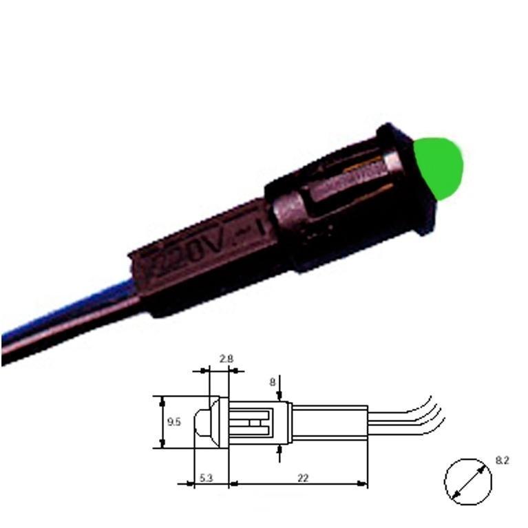 PILOTO LED VERDE 220VAC