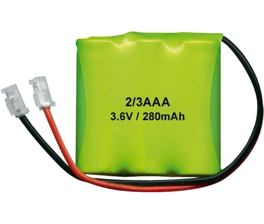 BATERIA PACK Ni-MH 3,6V 280mAh 2/3AAA x 3 MEDIDAS 30,5x29,5x10,2mm CON CONECTOR