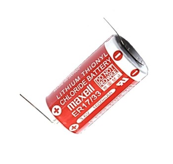 BATERIA LITIO 3,6V 1600mAh ER1733 DIAMETRO 35 X 17 mm CON TERMINALES