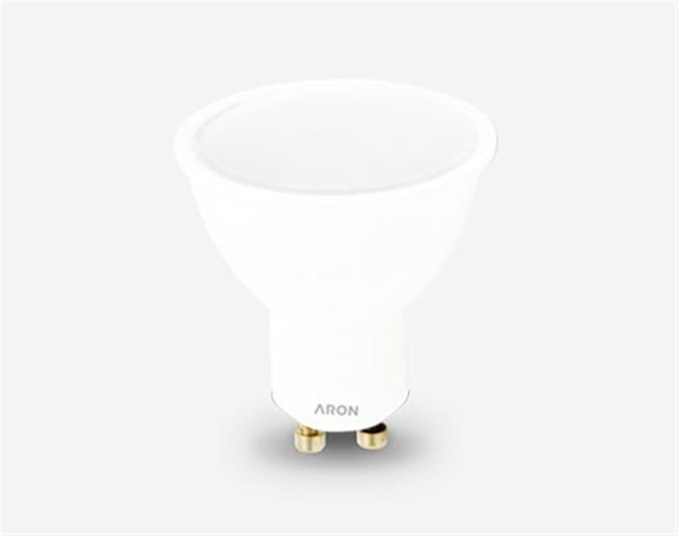BOMBILLA LED  GU10 7W 6500K   120º   ARON LIGHT 50x55mm 220V-240V BLANCO